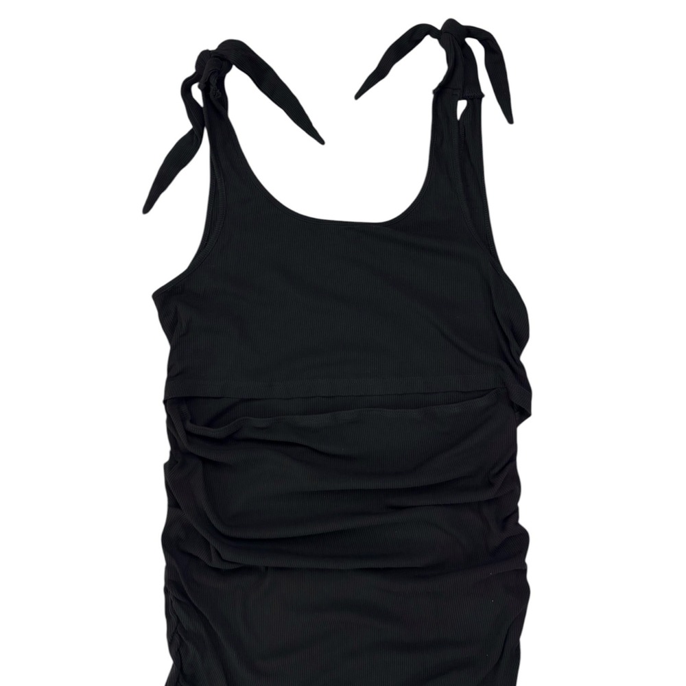 SHEIN Maternity Nursing Ruched Bodycon Dress XL LBD Chic Summer Date Night - Picture 2 of 7